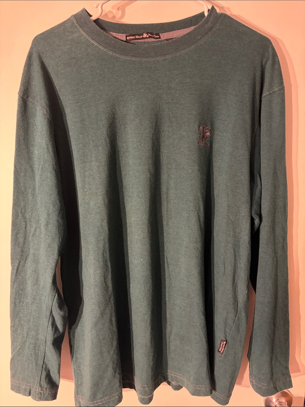 Beverly Hills Polo Club Long-Sleeve Crew Shirt in Forest Green - Picture 1 of 3